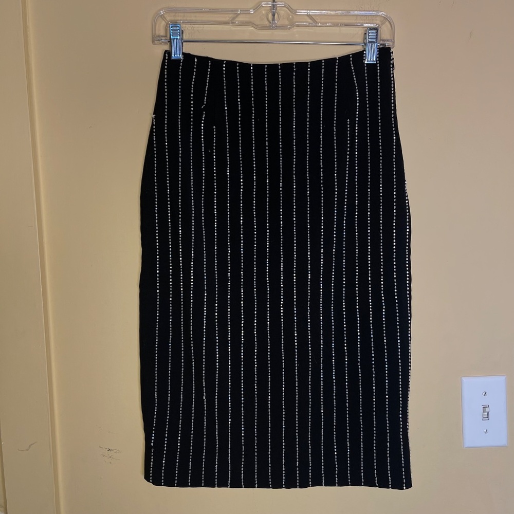Moschino Black and White Striped Pencil Skirt - Picture 8 of 14